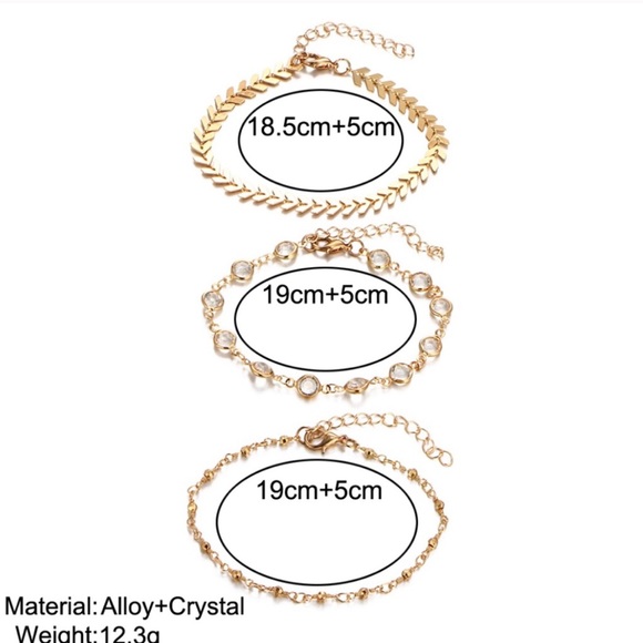 ✨Sexy Gold Plated Crystal Embellished Anklets✨ - Picture 3 of 6